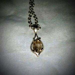 Natural Petroleum Quartz Sterling Silver Necklace